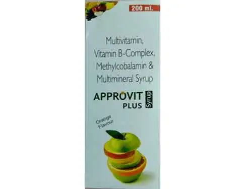 Bottle of Multivitamin, Vitamin B-Complex, Methylcobalamin, and Multimineral Syrup by Awadh Pharma, enhancing health and vitality.